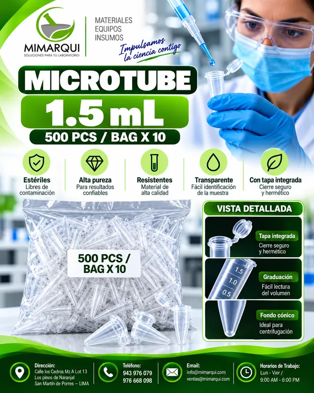 Ficha de Microtubos 1.5 mL