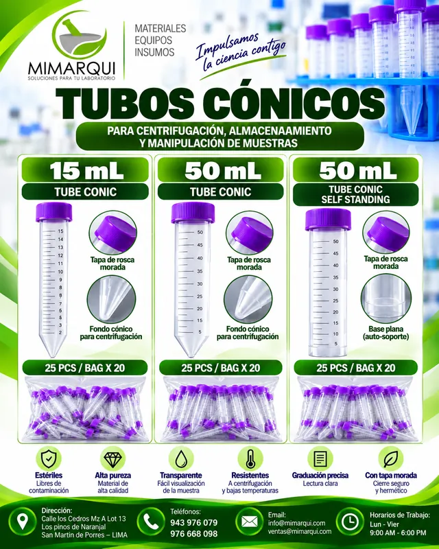Ficha de Tubos cónicos 15 y 50 mL